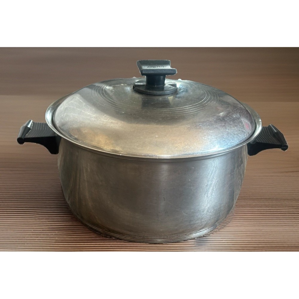 Vintage Rena-Ware Stock Pot with Lid 6 Quart 18/8 Stainless Steel 3 Ply USA